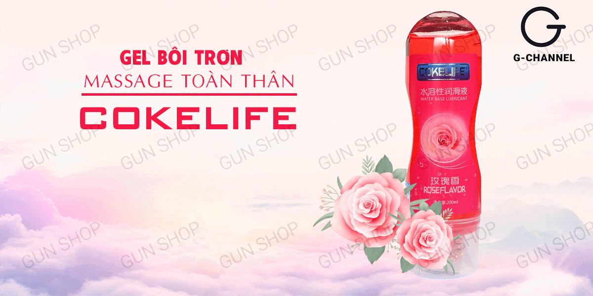Gel bôi trơn hương hoa hồng Cokelife 100ml thơm lâu kích thích Gel bôi trơn hương hoa hồng Cokelife 100ml thơm lâu kích thích