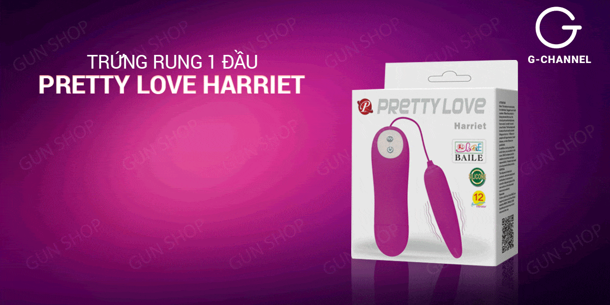 Trứng rung 12 chế độ Pretty Love Harriet pin bền mạnh mẽ