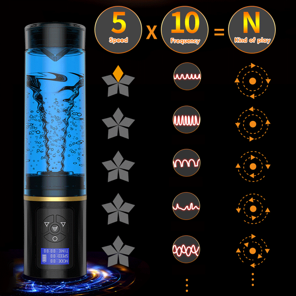 Máy tập dương vật tự động LCD massage nước sạc hiệu quả