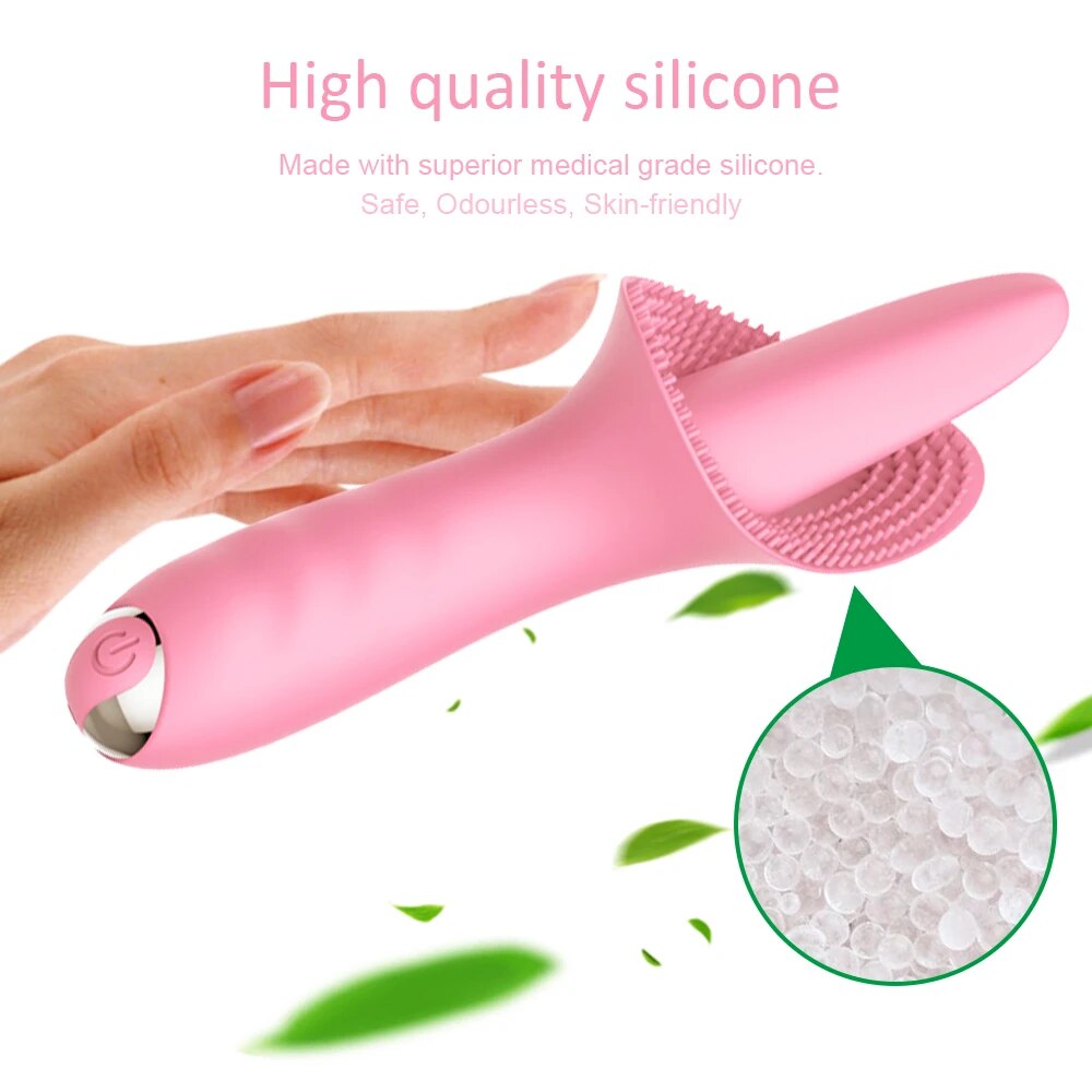 Lưỡi liếm silicon mềm 10 chế độ rung gai nổi kích thích