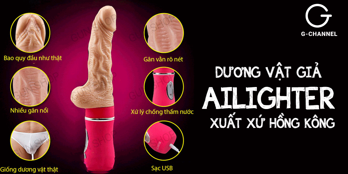 Dương vật giả Ailighter cao cấp rung thụt toả nhiệt silicon mềm mại Dương vật giả Ailighter cao cấp rung thụt toả nhiệt silicon mềm mại