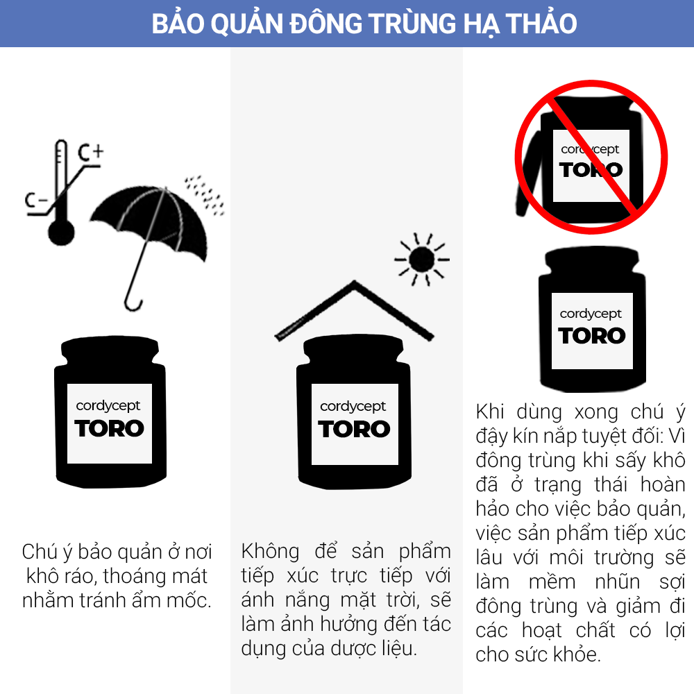Đông trùng hạ thảo Toro sấy thăng hoa 10g tốt sinh lý miễn dịch