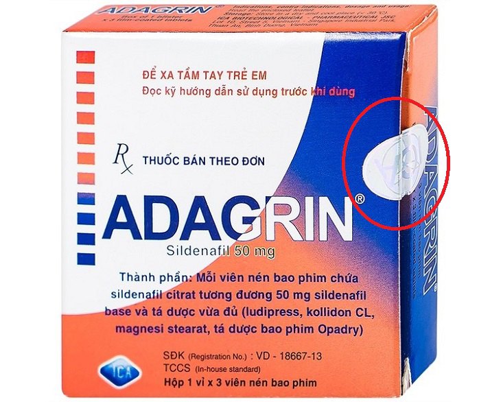 Viên uống Adagrin 50mg kéo dài thời gian, tăng cường sinh lý Nam