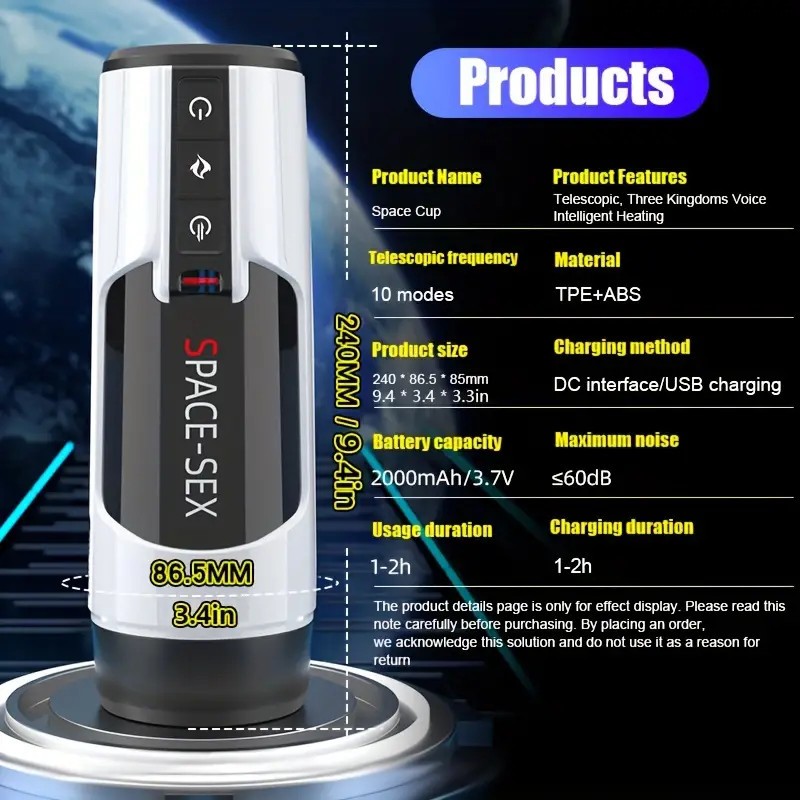 Âm đạo giả rung thụt sưởi ấm Space Sex cao cấp tự động