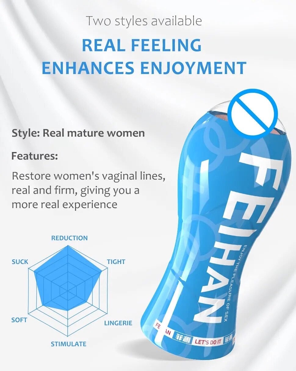 Âm Đạo Giả FeiHan Hút Chân Không Kích Thích Tự Sướng Cho Nam