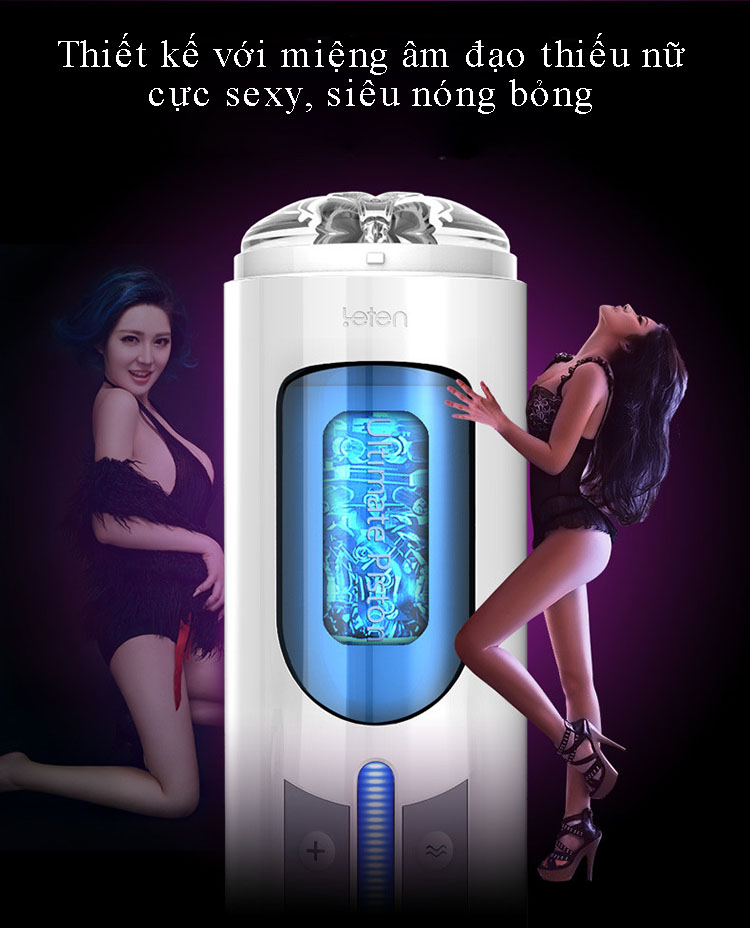 Máy bú cu tự động Leten Ultimate Piston 360 rung thụt sạc USB