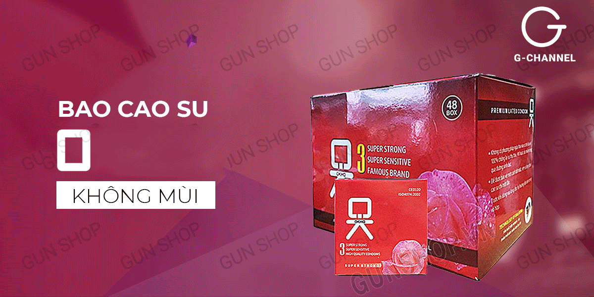 Bao cao su OKHQ hộp 3 cái mỏng trơn cao cấp an toàn thoải mái Bao cao su OKHQ hộp 3 cái mỏng trơn cao cấp an toàn thoải mái