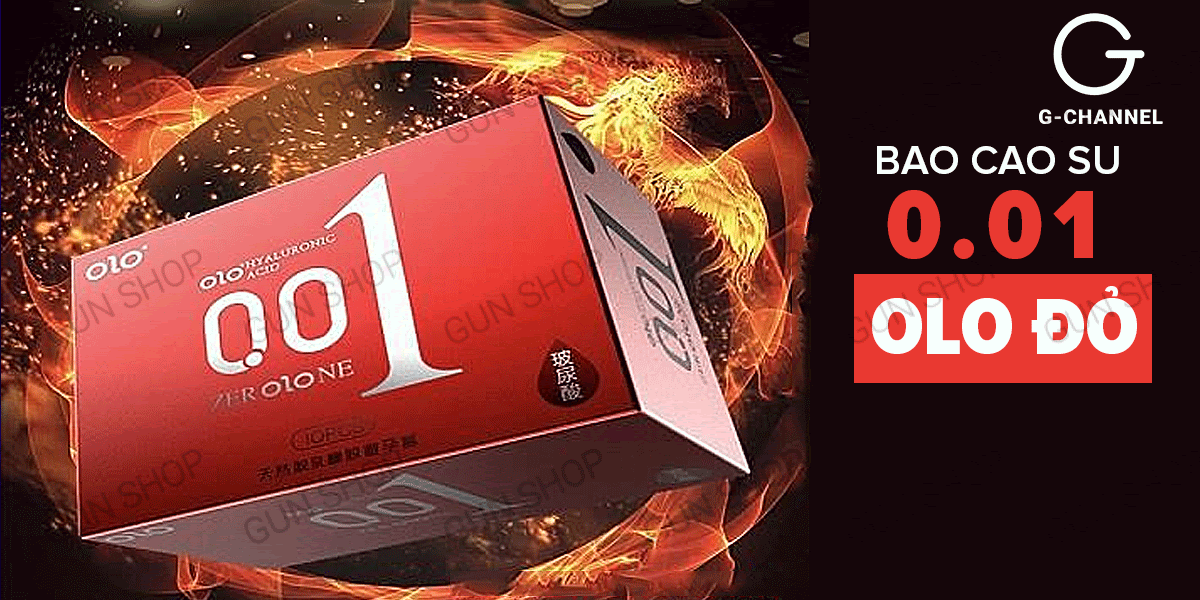 Bao cao su OLO 0.01 Đỏ siêu mỏng nóng ấm hộp 10 siêu kích thích