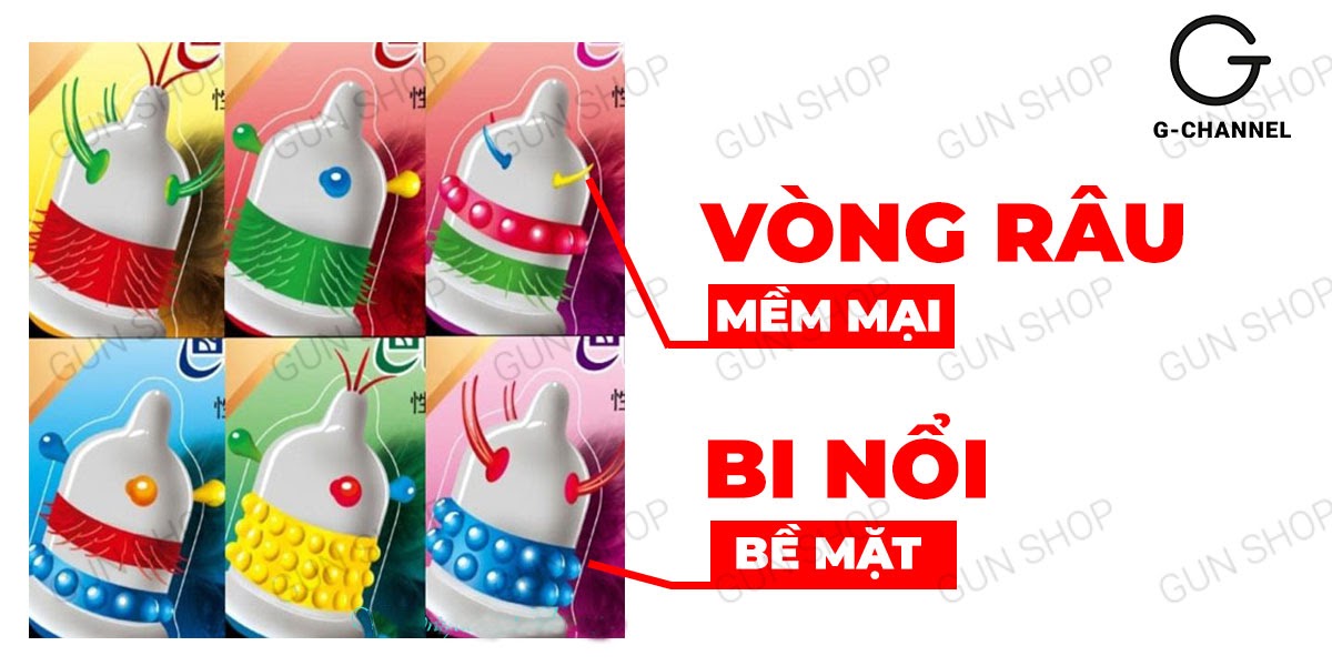 Bao cao su Runbo gân gai lớn kích thích Hộp 6 cái Bao cao su Runbo gân gai lớn kích thích Hộp 6 cái