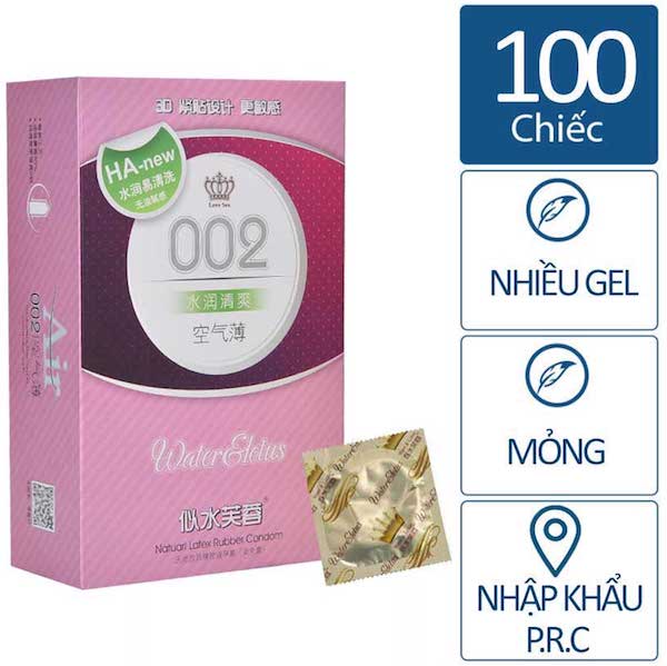 Bao cao su HA 002 Water Lotus siêu mỏng thơm mát gel bôi trơn