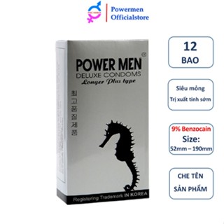 Bao Cao Su Powermen Cá Ngựa Bạc Kéo Dài 12s Hộp 12 Cái Bao Cao Su Powermen Cá Ngựa Bạc Kéo Dài 12s Hộp 12 Cái