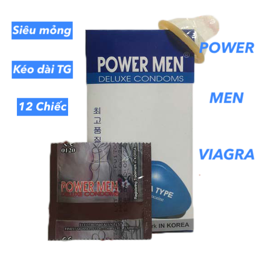 Bao cao su Powermen siêu mỏng kéo dài thời gian, chống xuất tinh sớm, hương thơm Bao cao su Powermen siêu mỏng kéo dài thời gian, chống xuất tinh sớm, hương thơm
