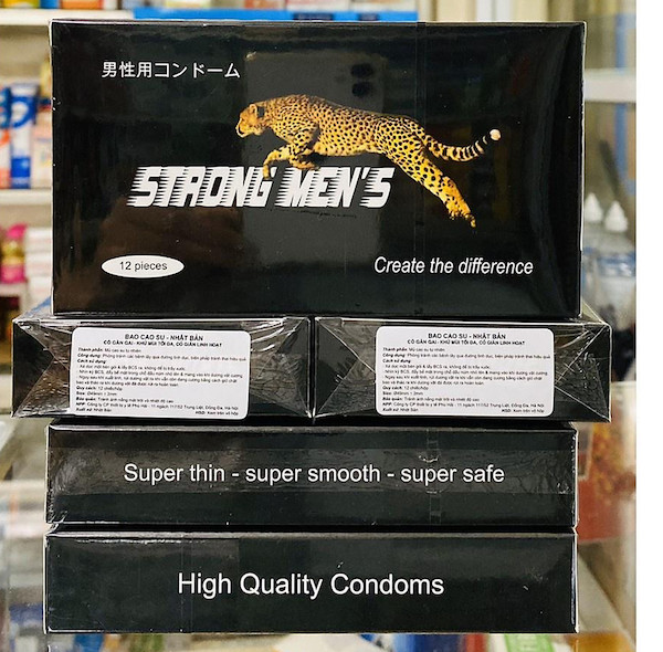Bao cao su Strong Men gân gai Nhật mùi hương kích thích hộp 12 Bao cao su Strong Men gân gai Nhật mùi hương kích thích hộp 12