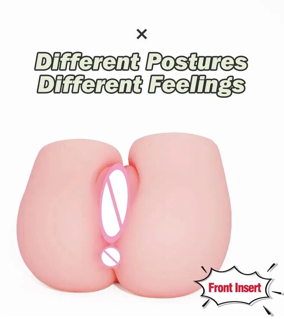 Mông giả silicon nguyên khối 3D lớn có lỗ âm đạo hậu môn, siêu thực, dễ dàng sử dụng