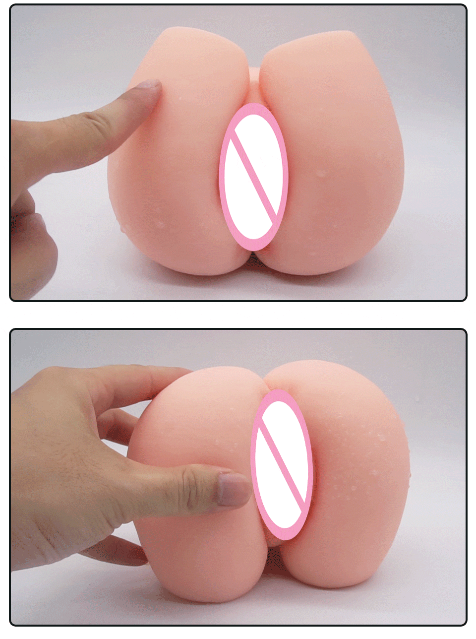 Mông giả silicon nguyên khối 3D lớn có lỗ âm đạo hậu môn, siêu thực, dễ dàng sử dụng