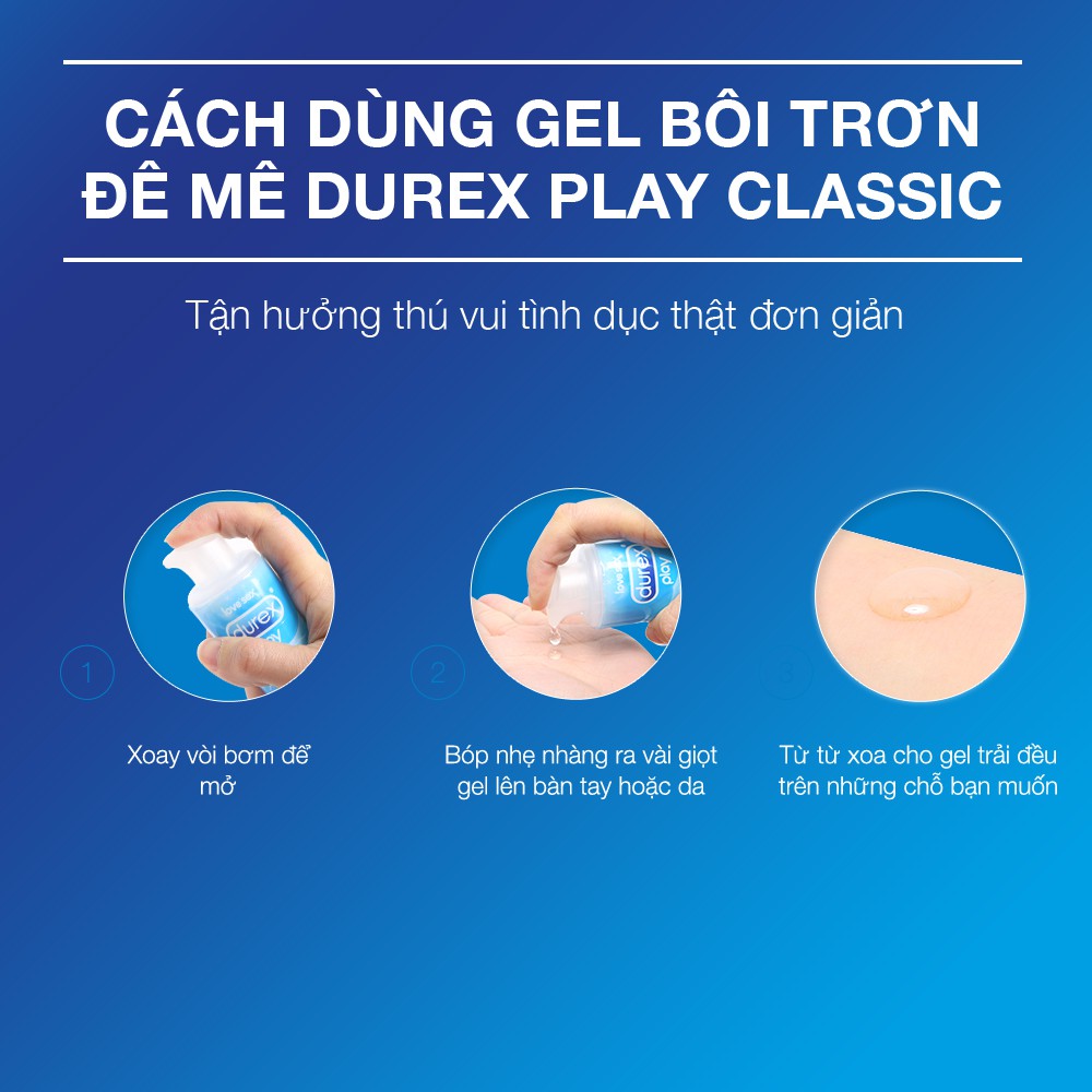 Gel bôi trơn Durex Play Classic 50ml an toàn dịu nhẹ chất lượng Gel bôi trơn Durex Play Classic 50ml an toàn dịu nhẹ chất lượng