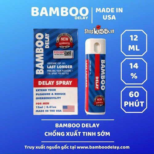 Chai xịt Bamboo Delay Mỹ chống xuất tinh sớm Kéo dài quan hệ