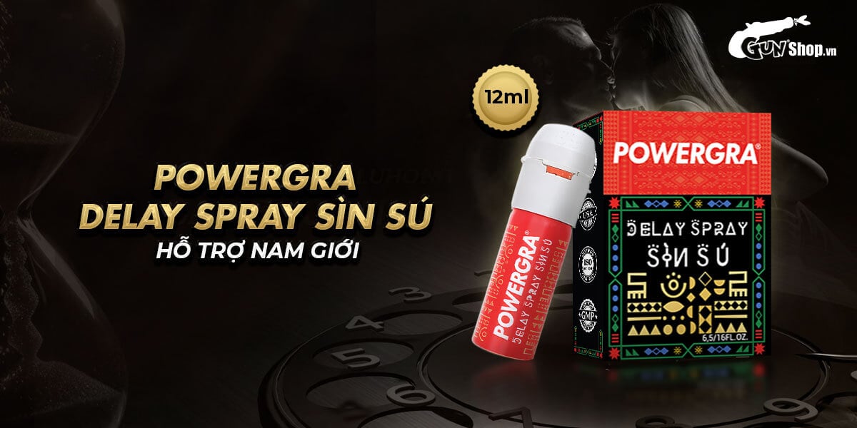Powergra Delay Spray Sìn Sú 12ml xịt kéo dài thời gian tăng cường sung mãn
