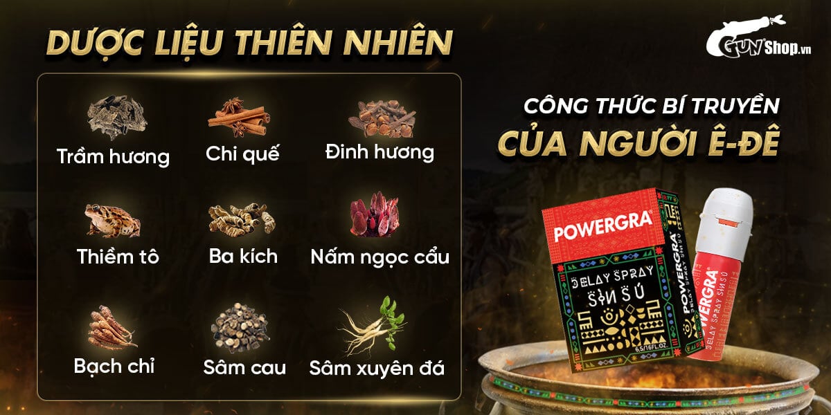 Powergra Delay Spray Sìn Sú 12ml xịt kéo dài thời gian tăng cường sung mãn