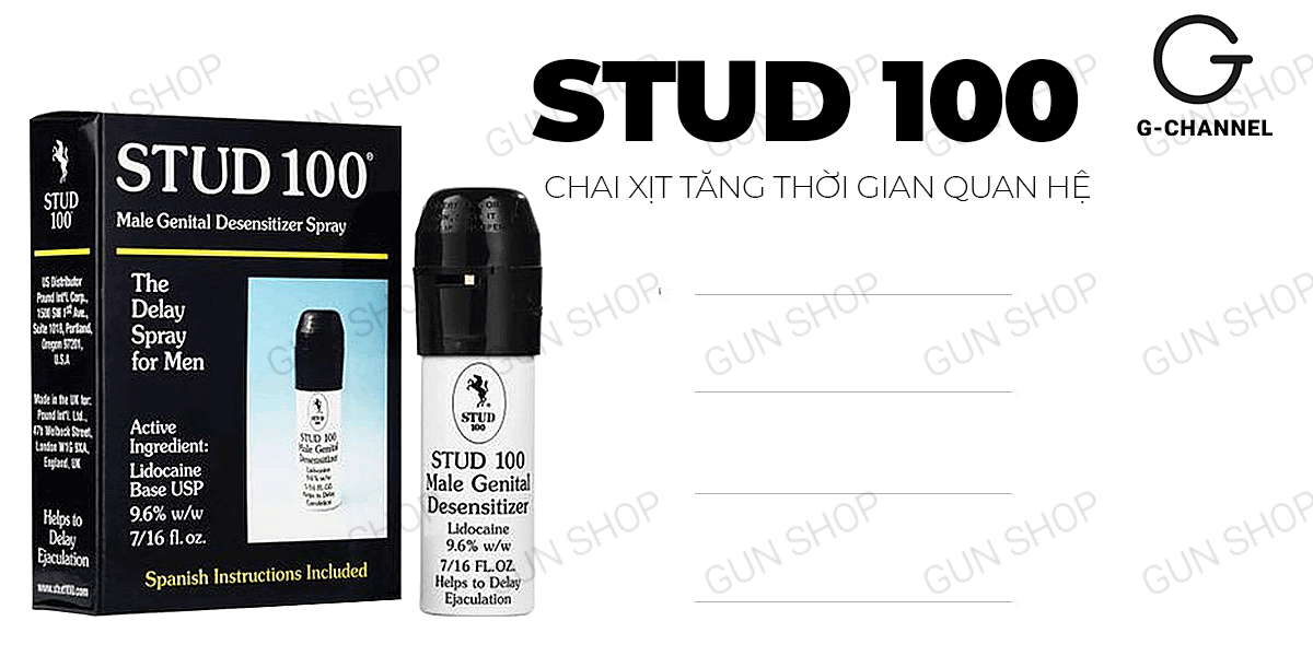 Chai xịt Stud 100 chính hãng kéo dài thời gian tăng cường bản lĩnh nam Chai xịt Stud 100 chính hãng kéo dài thời gian tăng cường bản lĩnh nam