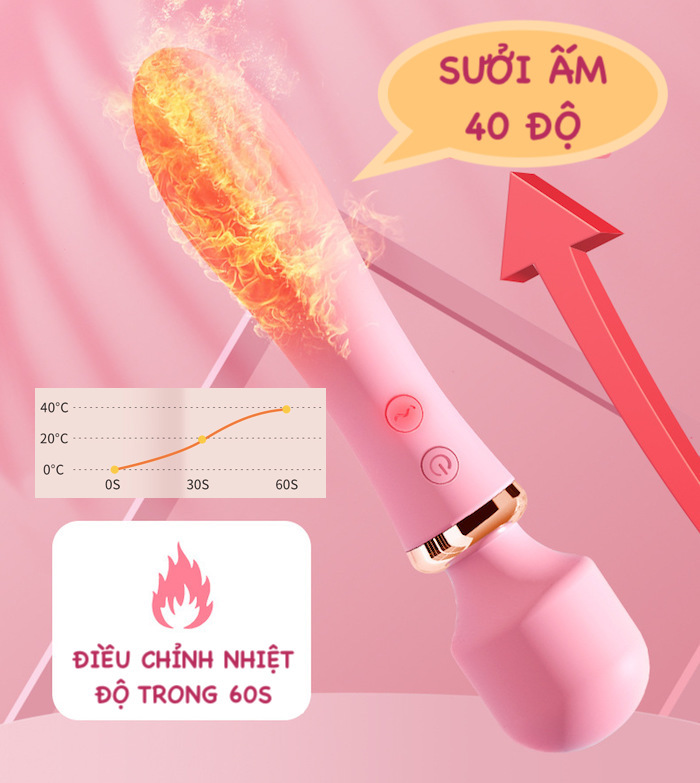 Chày rung 2 đầu LiLo massage điểm G không dây sưởi ấm