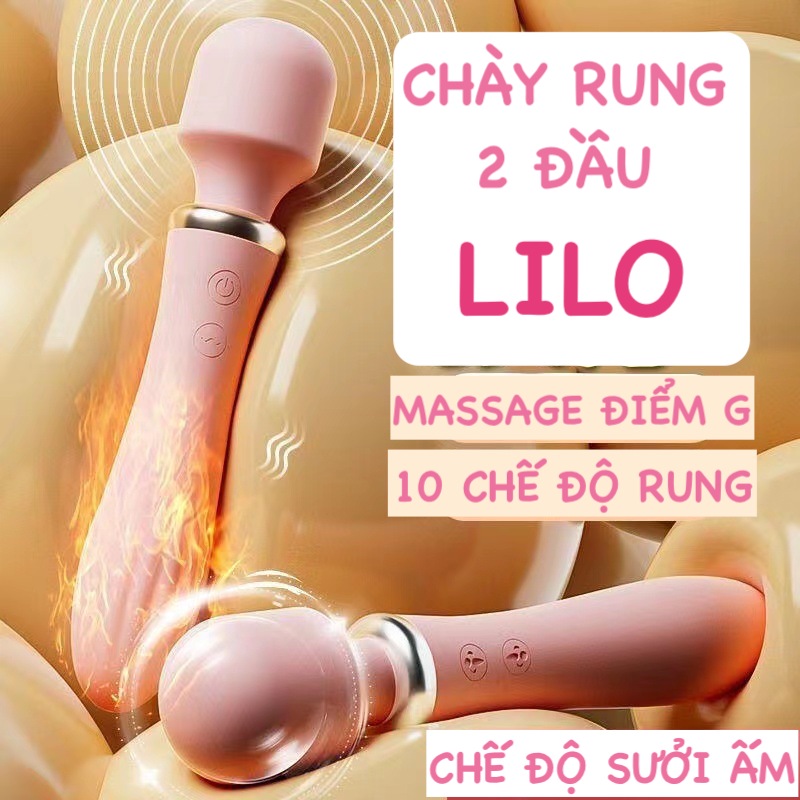 Chày rung 2 đầu LiLo massage điểm G không dây sưởi ấm