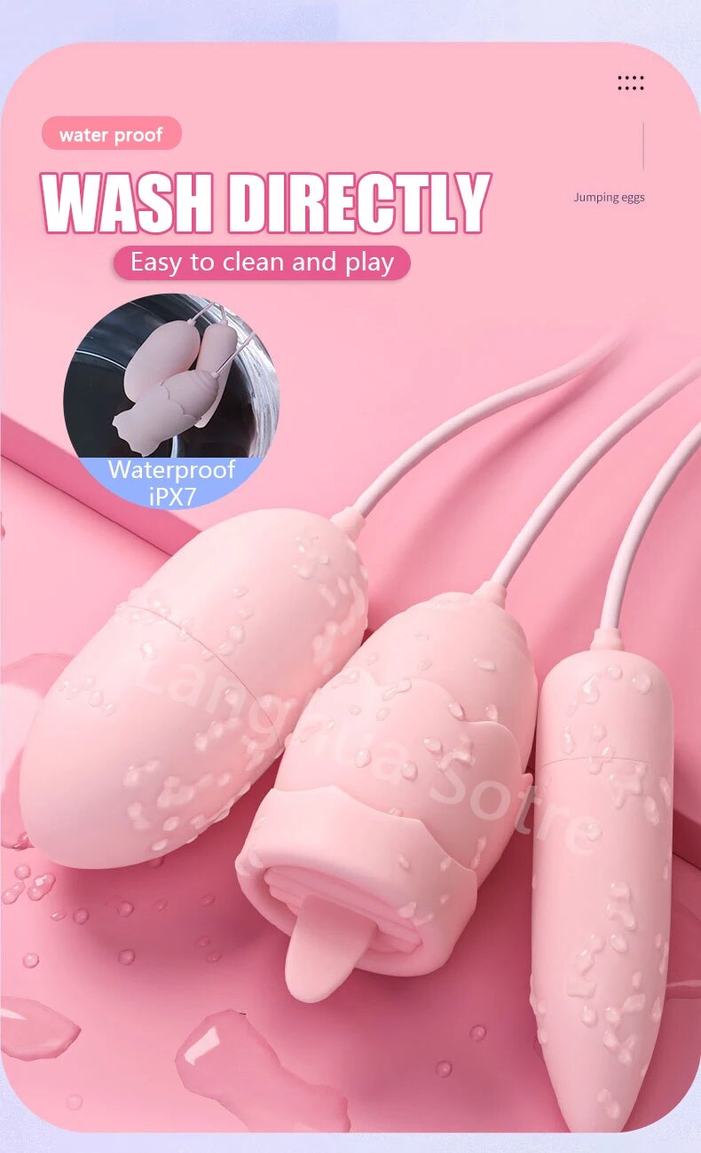 Trứng Rung Jiuuy 2 Đầu 3 in 1 Kèm Lưỡi Liếm - Tăng Khoái Cảm