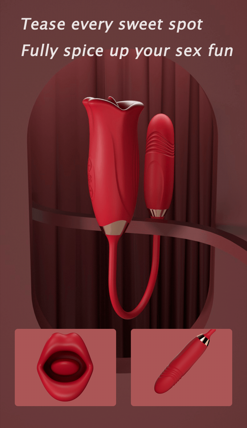 Trứng rung hoa hồng siêu kích thích massage điểm G, oral sex