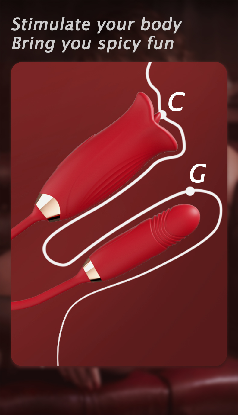 Trứng rung hoa hồng siêu kích thích massage điểm G, oral sex