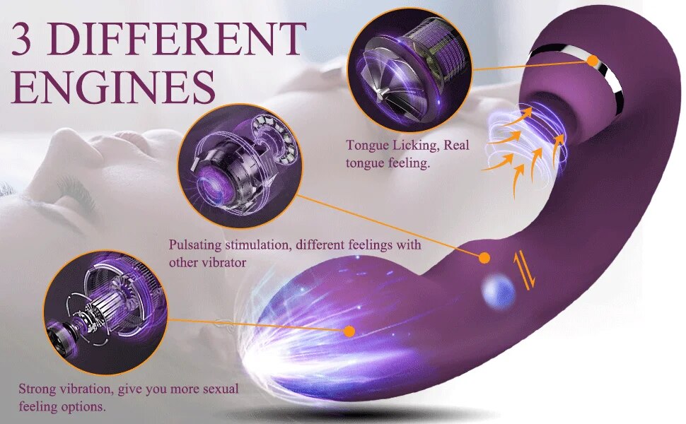 Dương vật giả 3 trong 1 khoái cảm đỉnh điểm hột le điểm G