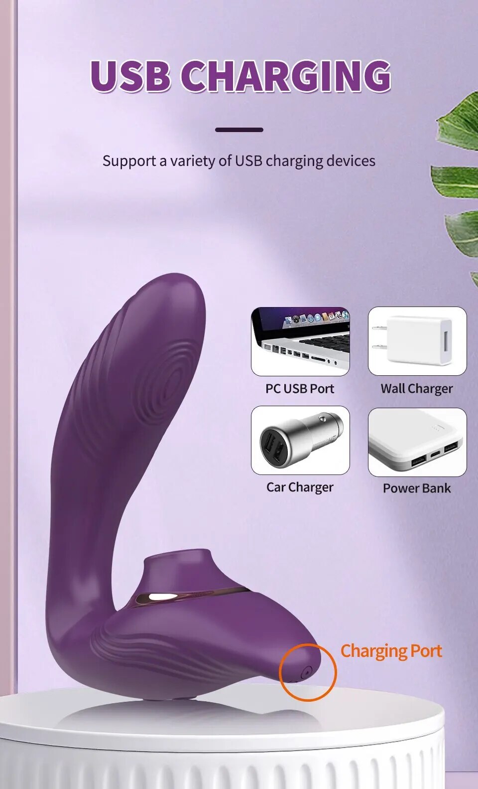 Máy Massage 2 Đầu Becky Rung Bú Hút - Tăng Khoái Cảm Cực Đỉnh