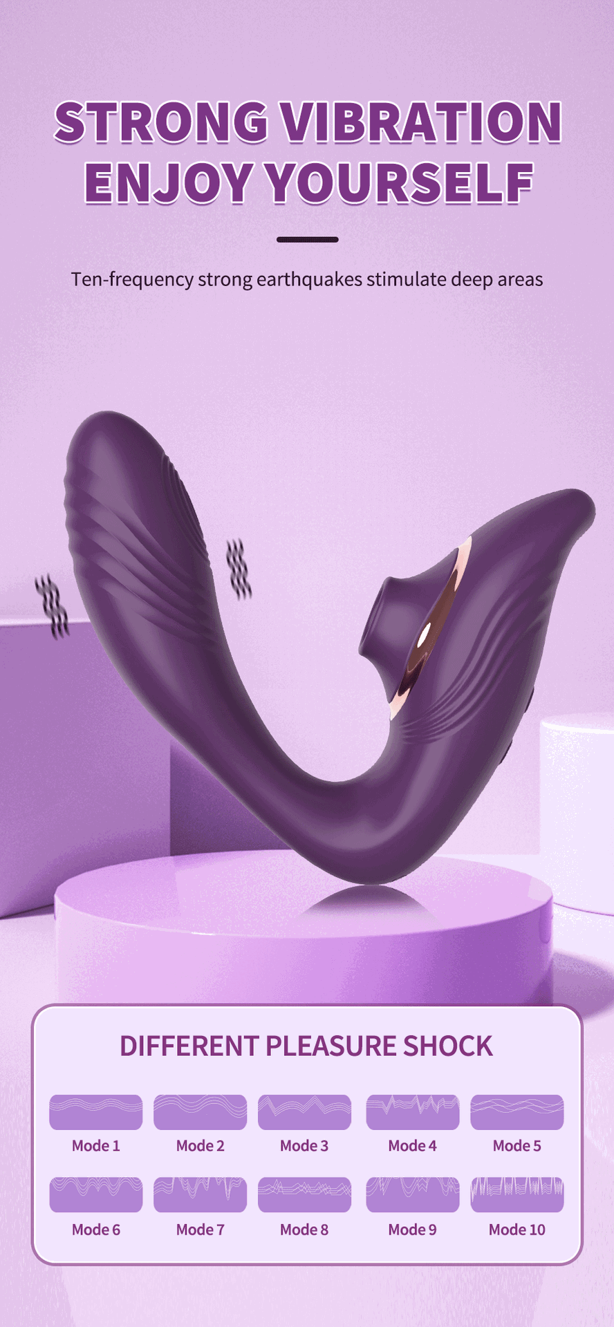 Máy Massage 2 Đầu Becky Rung Bú Hút - Tăng Khoái Cảm Cực Đỉnh