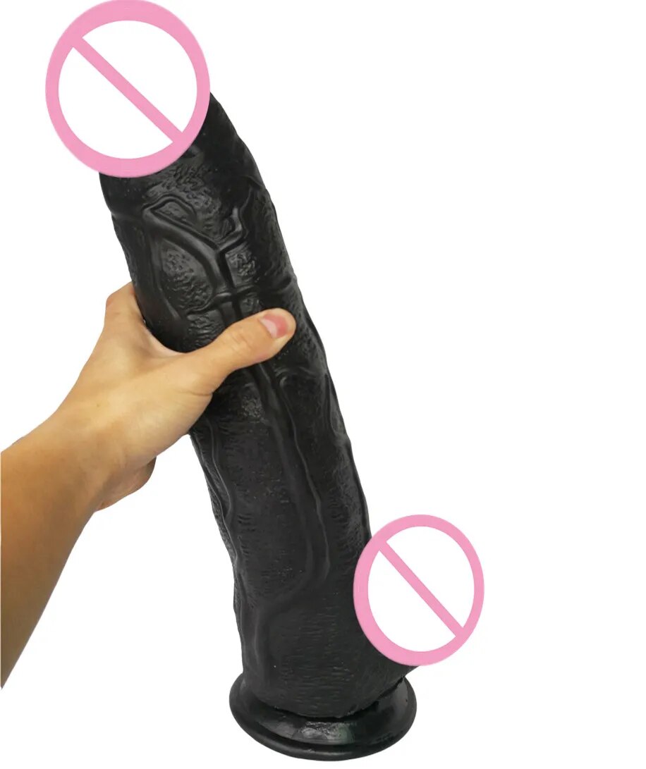 Dương vật giả dán tường đen size lớn, siêu thực, hàng to