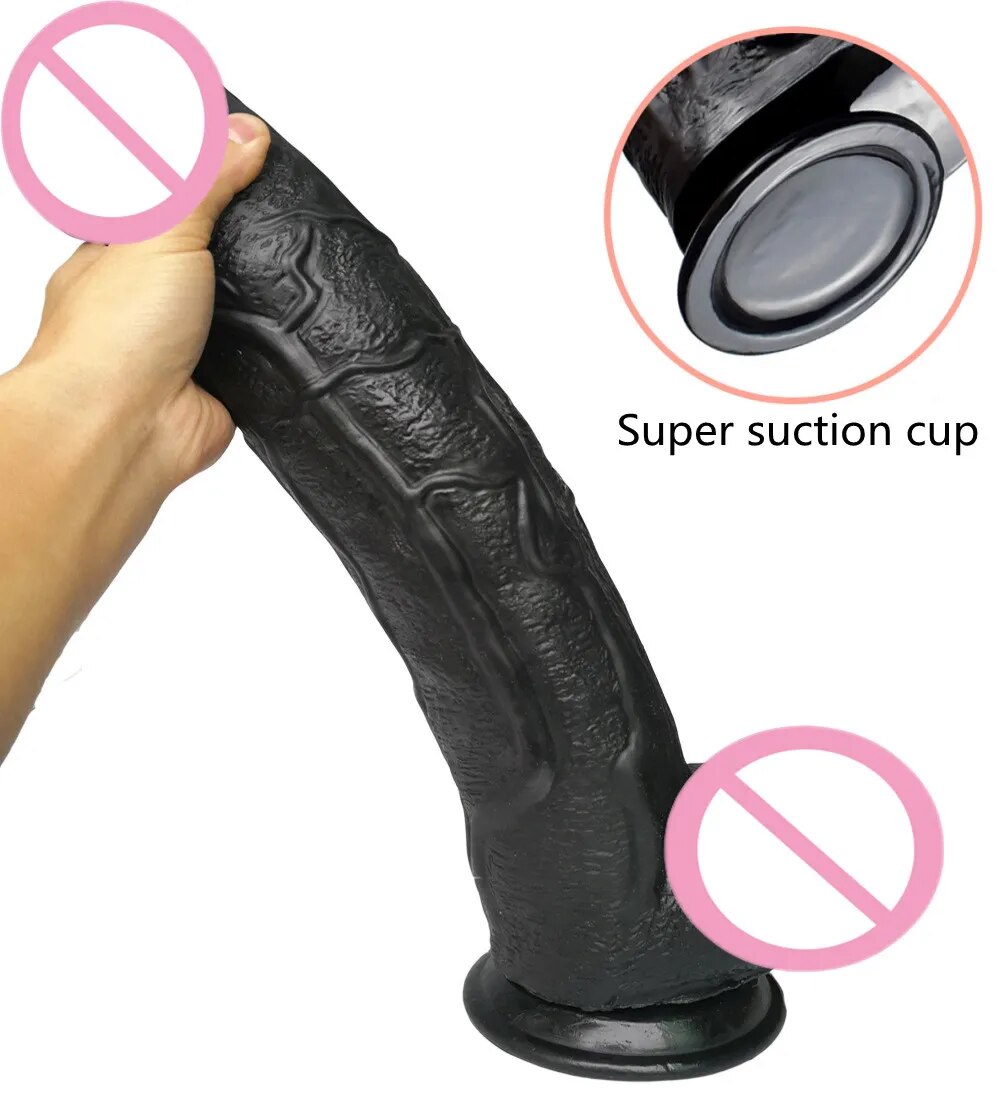 Dương vật giả dán tường đen size lớn, siêu thực, hàng to