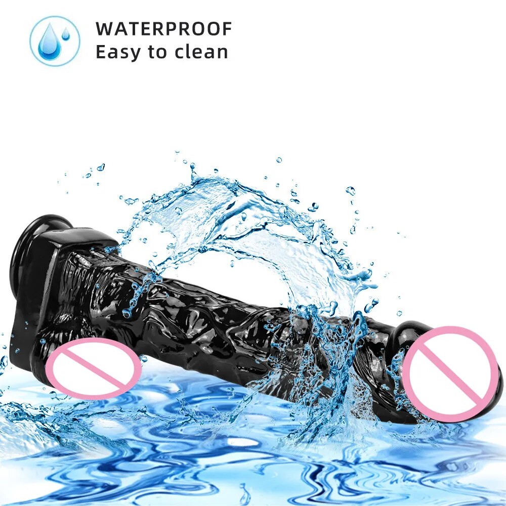 Dương vật giả dán tường đen size lớn, siêu thực, hàng to