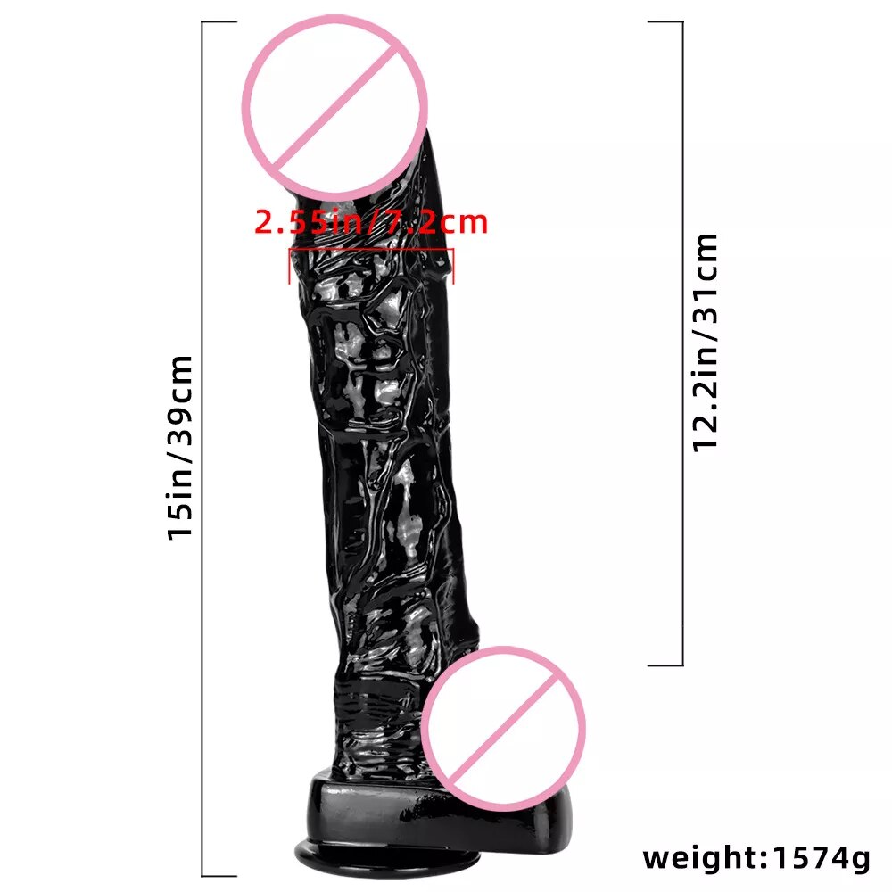 Dương vật giả dán tường đen size lớn, siêu thực, hàng to