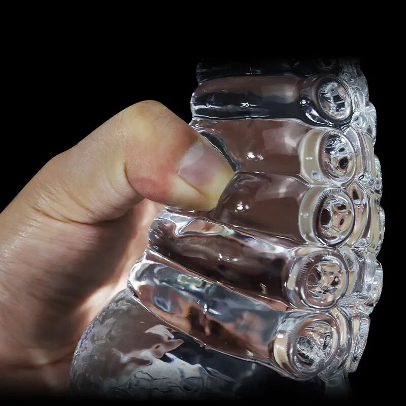 Dương vật giả cá sấu trong suốt siêu mềm nhiều xoáy dính tường