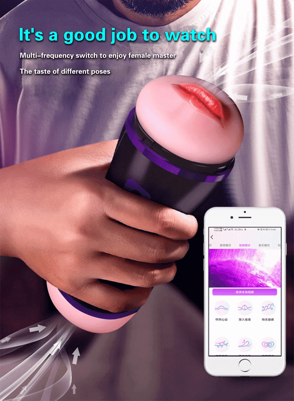 Âm đạo giả 3D 2 đầu rung hút mạnh điều khiển app siêu thực