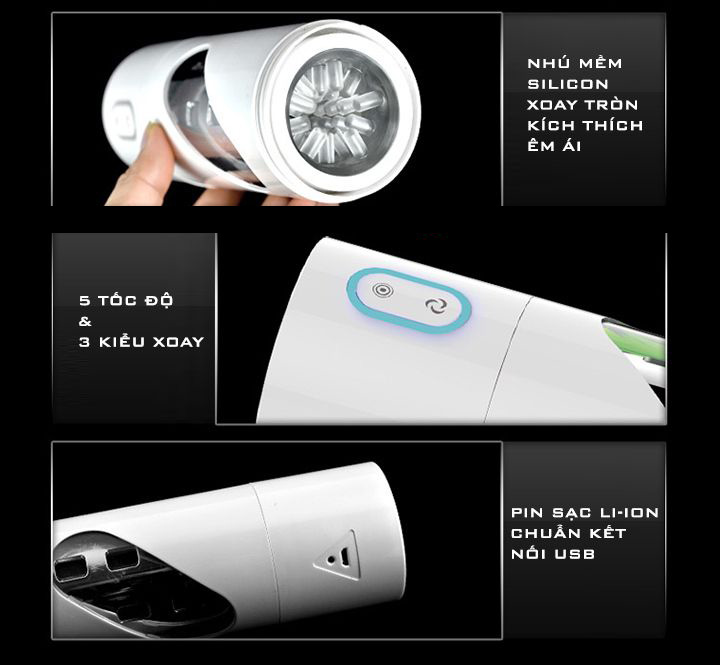 Âm Đạo Giả Evo Nhật Bản Xoay Tự Động Hút Ẩm Cực Đã