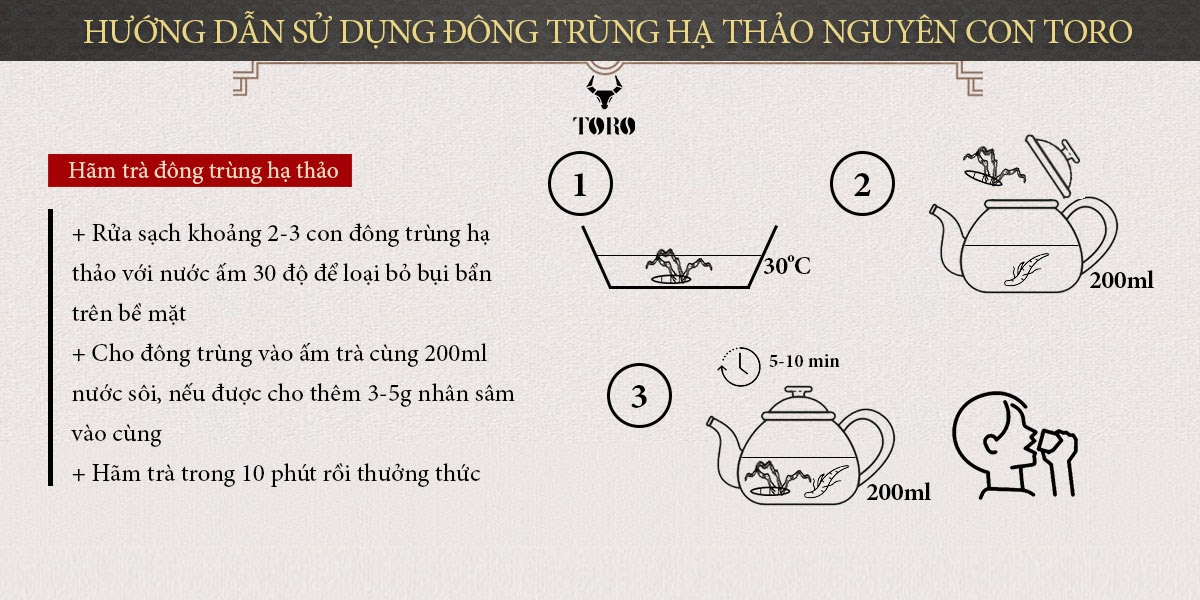 Đông trùng hạ thảo nguyên con 5g cao cấp bồi bổ tăng sinh lực
