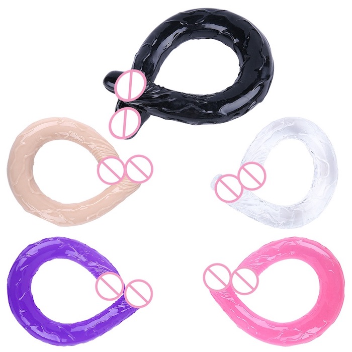 Dương vật giả 2 đầu trong suốt Double Dong đồ chơi les kích thích Dương vật giả 2 đầu trong suốt Double Dong đồ chơi les kích thích