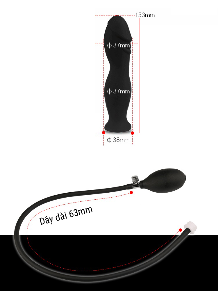Dương vật giả bơm hơi gân guốc mềm mịn tăng khoái cảm
