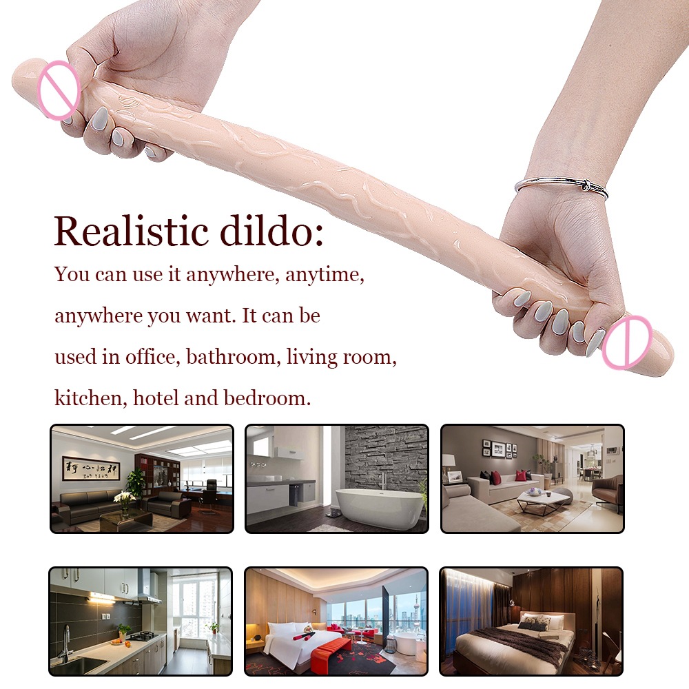 Dương vật giả 2 đầu trong suốt Double Dong đồ chơi les kích thích Dương vật giả 2 đầu trong suốt Double Dong đồ chơi les kích thích