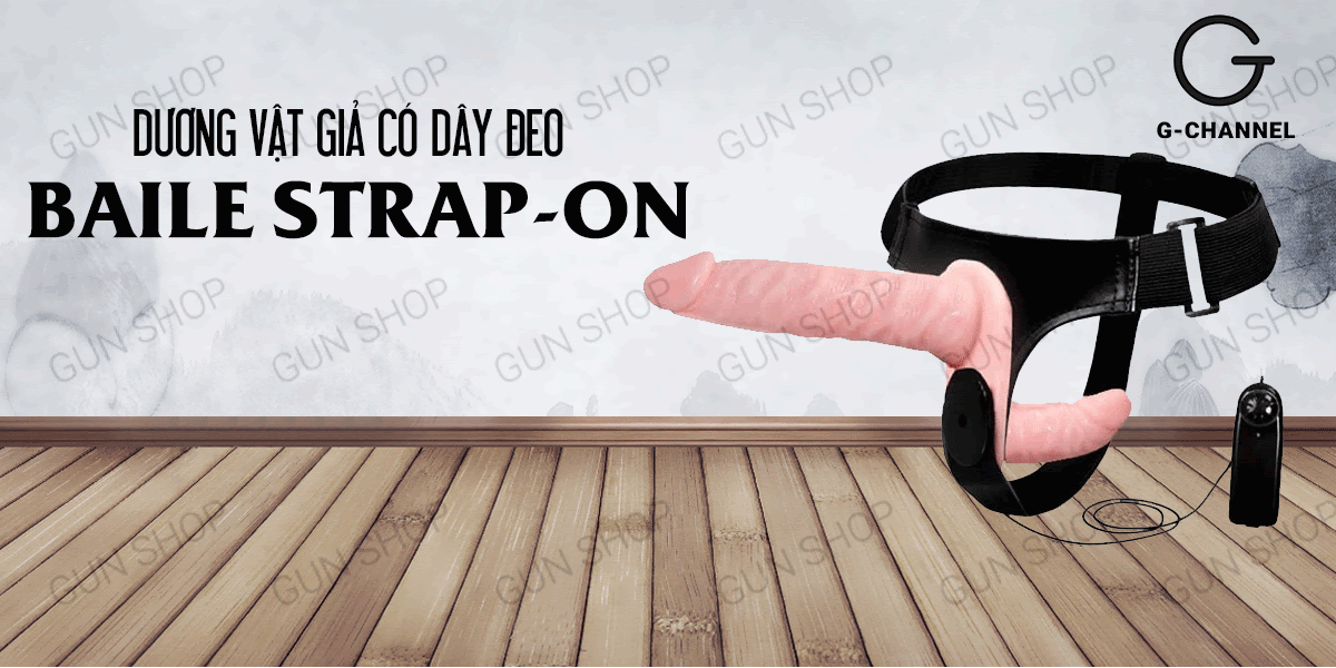 Dương vật giả rung quai đeo 2 đầu silicon mềm Baile Strap-on kích thích Dương vật giả rung quai đeo 2 đầu silicon mềm Baile Strap-on kích thích