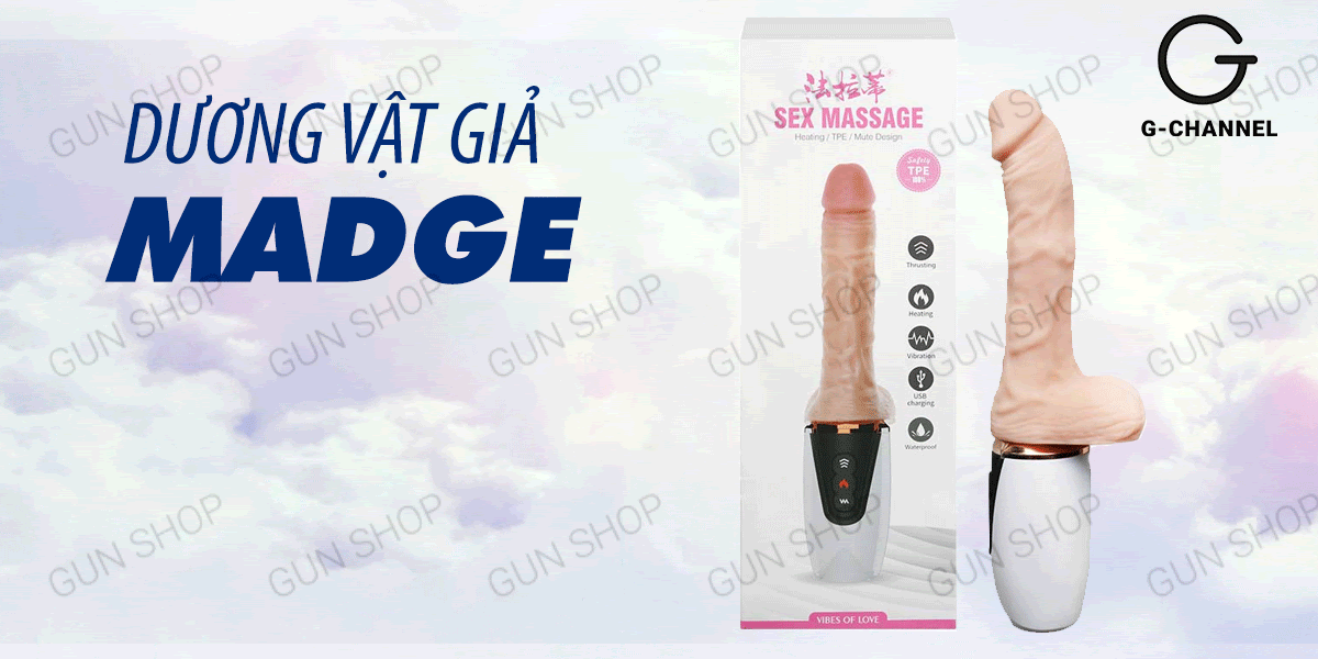 Dương vật giả Dibe cao cấp rung thụt tỏa nhiệt USB tiện lợi
