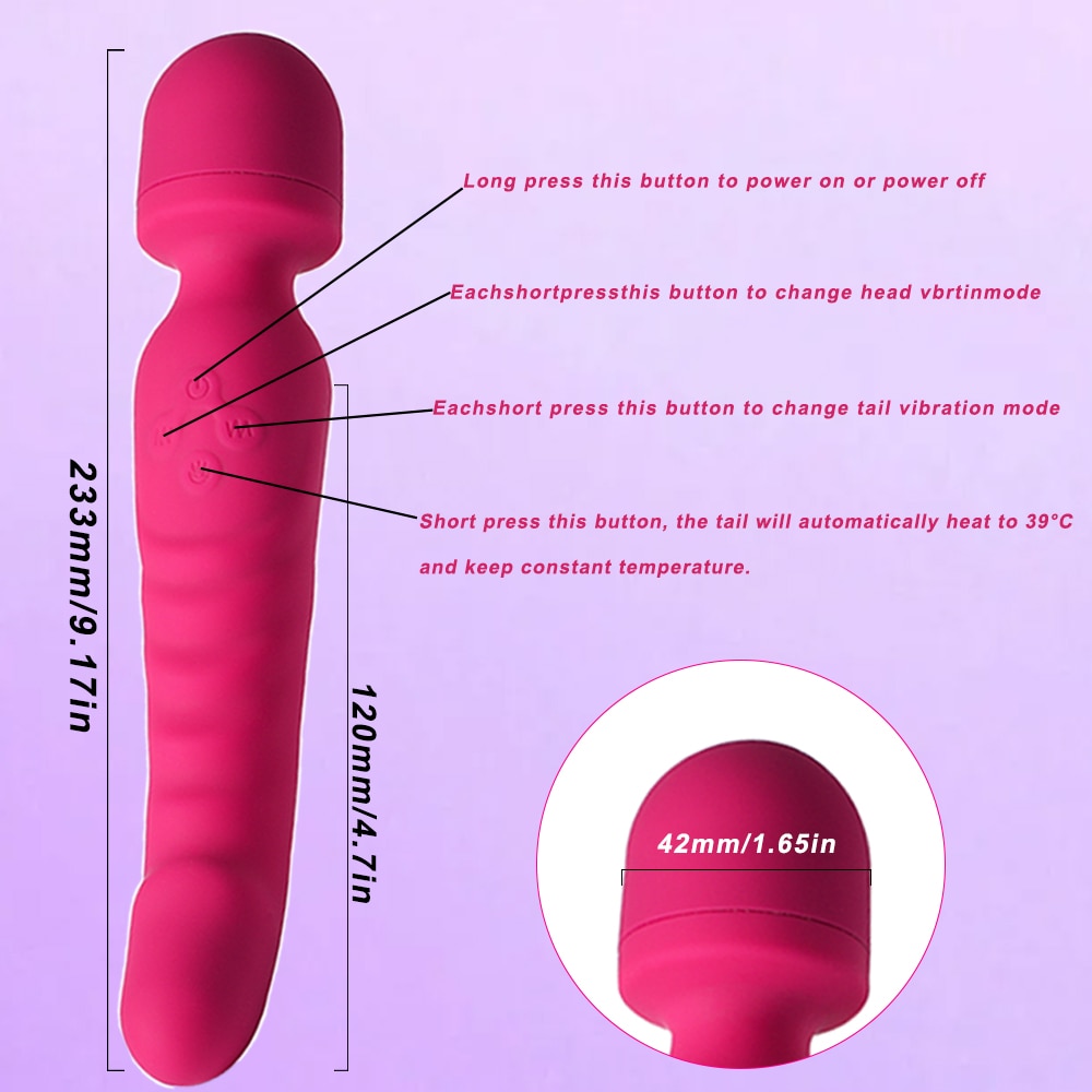 Chày rung 2 đầu Magic Wand kích thích điểm G âm đạo tăng khoái cảm