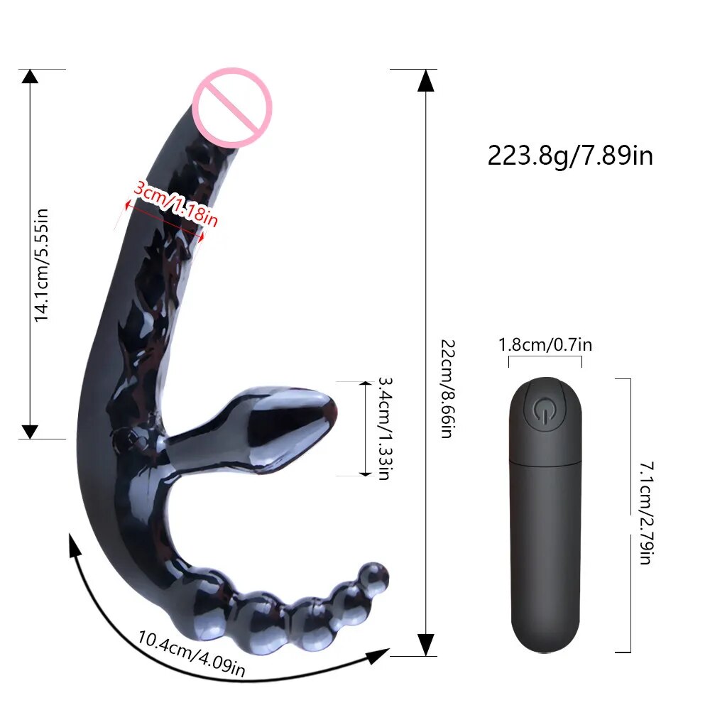 Dương vật giả 3in1 2 nhánh rung mạnh mẽ kích thích cực đỉnh