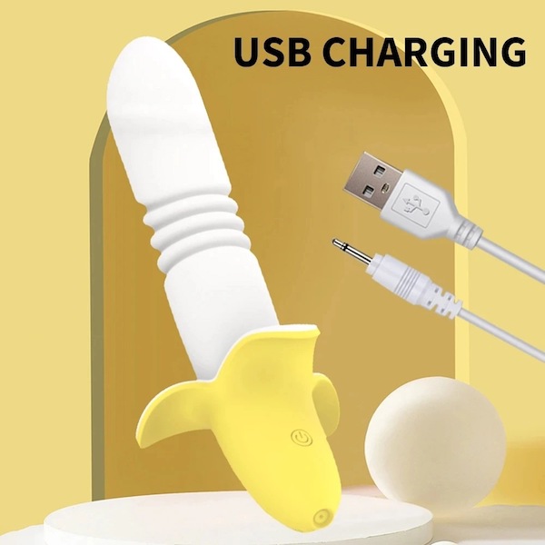 Dương vật giả Haoqi Fun Banana rung thụt, đa năng, siêu thực Dương vật giả Haoqi Fun Banana rung thụt, đa năng, siêu thực