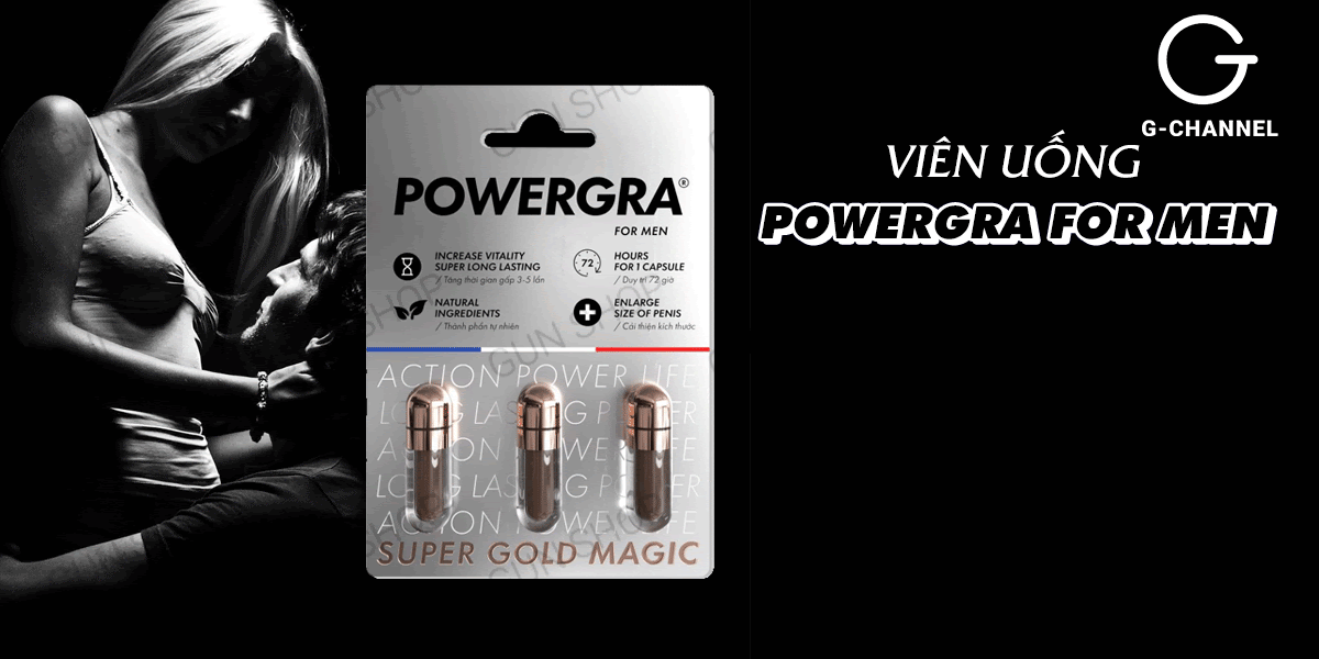 Powergra For Men Vỉ 3 Viên tăng cường sinh lý Nam kéo dài thời gian