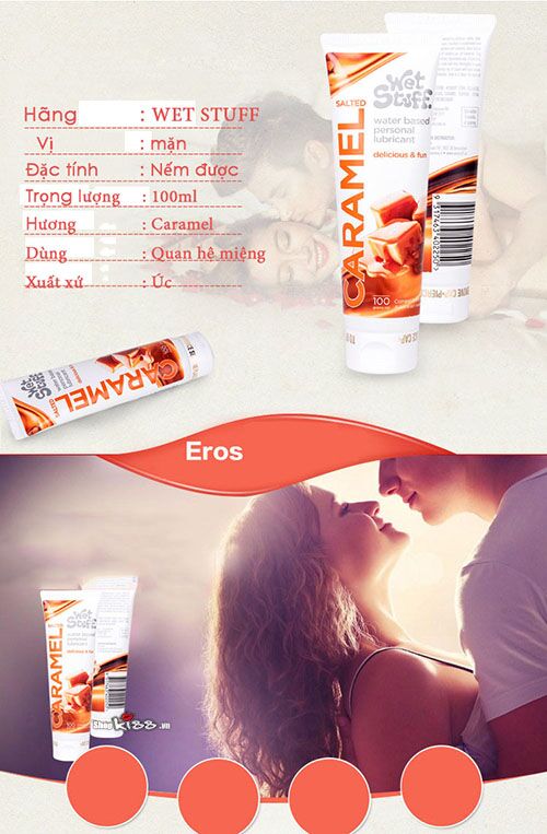 Gel bôi trơn Caramel Salted nếm được vị mặn thơm mát kích thích